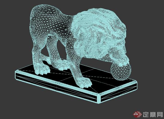 园林景观狮子雕塑3DMAX模型(2)