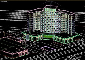 现代某城市国际交流中心建筑设计3DMAX模型