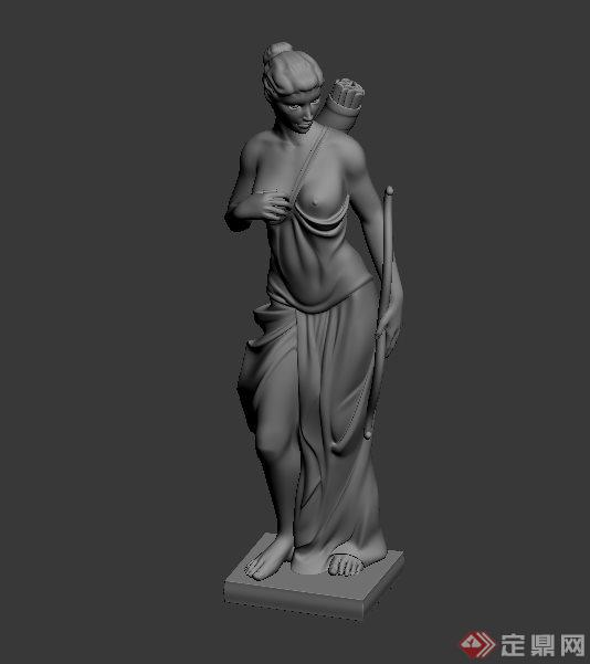 一个女人雕塑设计3DMAX模型