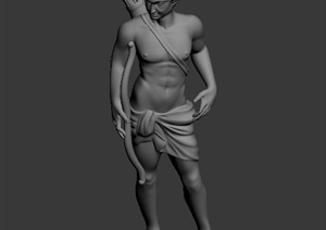 一个男人雕塑的3DMAX模型