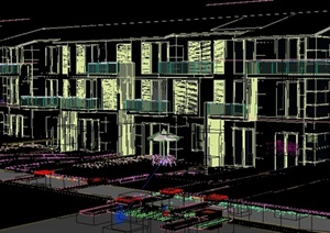 某现代多层住宅居住建筑设计3DMAX模型