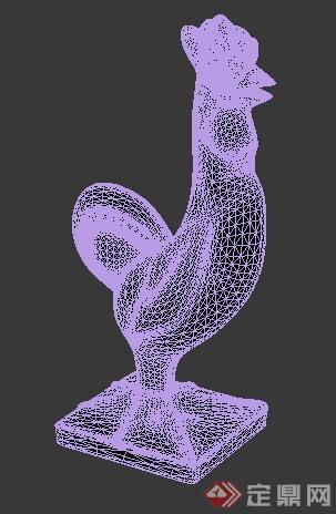 园林景观公鸡雕塑3DMAX模型(2)