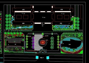 现代某城市中学校园广场绿化平面设计CAD平面图