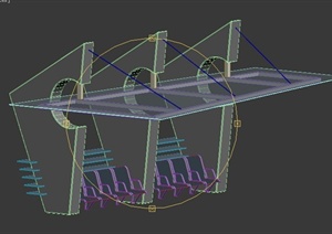 某景观单脚廊架设计3DMAX模型