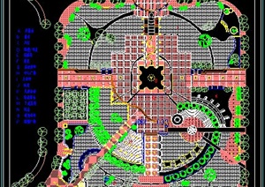 某城市市中心区广场规划设计CAD图