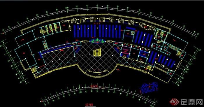某三层客运站汽车站建筑楼层设计CAD方案图(1)