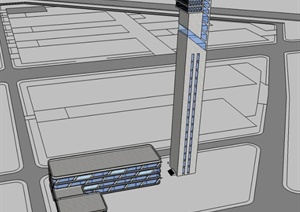现代某城市电梯工厂建筑设计SU(草图大师)模型
