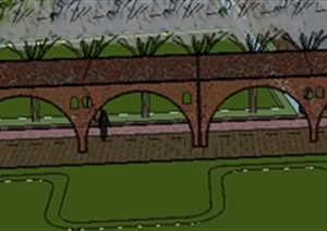 现代拱形镂空廊架景观设计SU(草图大师)模型