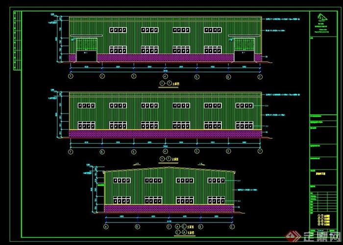 泉港某公司钢结构厂房建筑设计方案图(1)