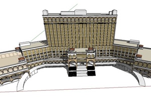 某大酒店建筑设计SU(草图大师)模型