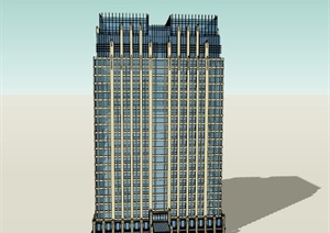 新古典某办公楼建筑设计SU(草图大师)模型