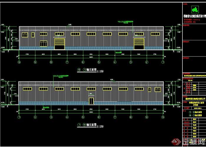 厦门生物科技园车间仓库建筑施工图和结构图(1)