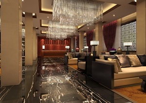 西安某酒店平面设计CAD图及JPG效果图
