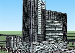 某集团办公大楼建筑设计SU(草图大师)模型