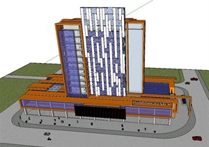 某商场办公综合楼建筑设计SU(草图大师)模型