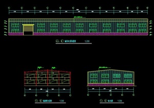 安徽某钢结构工程厂房建筑设计CAD图