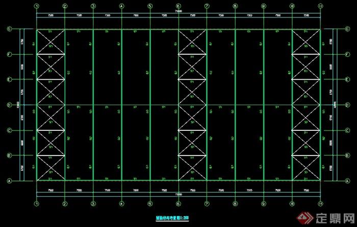 某公司40米×75米钢结构厂房建筑结构图(2)