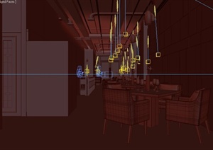 某餐饮二楼空间装修设计3DMAX模型