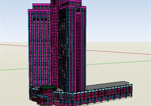 某高层办公建筑大厦SU(草图大师)模型素材