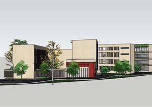 某教学楼建筑设计SU(草图大师)模型