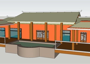 某单层木屋住宅建筑设计SU(草图大师)模型