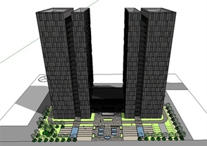 某办公式酒店建筑设计SU(草图大师)模型