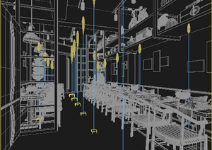 某工业风格咖啡厅装修设计3DMAX模型