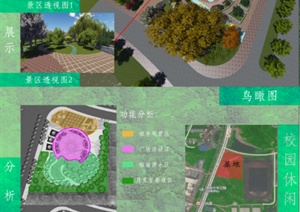 某小型学生广场景观设计方案（含CAD+PSD+展板）