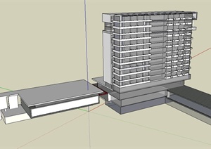 某酒店公寓建筑设计SU(草图大师)模型
