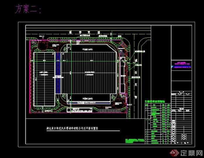 某汽车零部件工厂规划设计总平图(3)