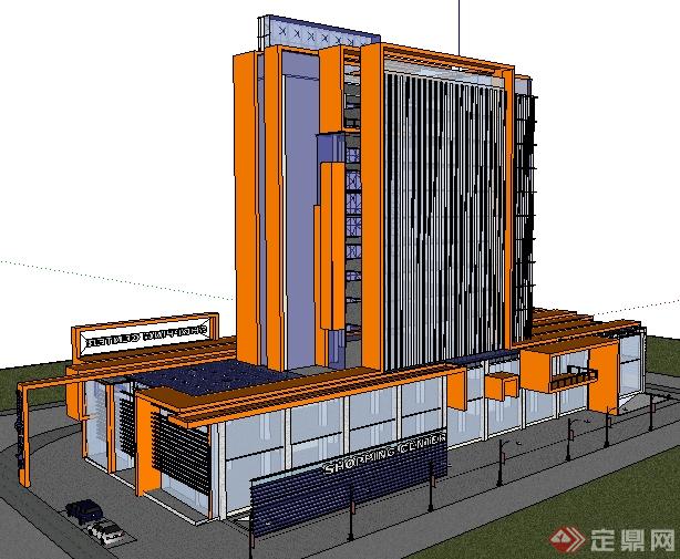某现代购物中心商业办公建筑设计SU模型(2)