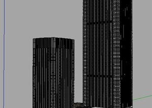 某高层办公酒店综合体建筑设计SU(草图大师)模型