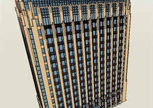 某栋新古典办公楼建筑设计SU(草图大师)模型