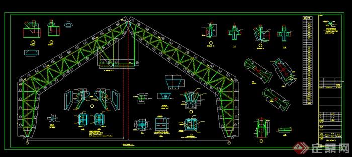 全某公司厂房钢结构设计CAD图(1)