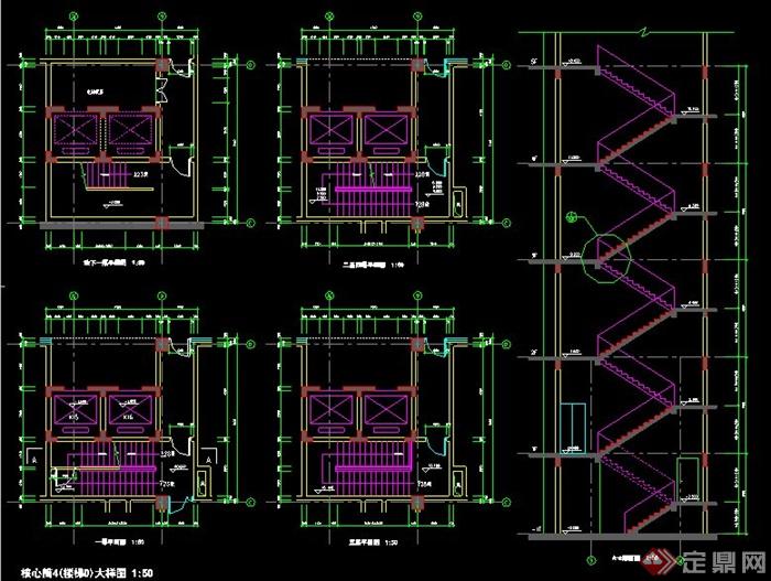 6款不同造型楼梯设计施工图(1)