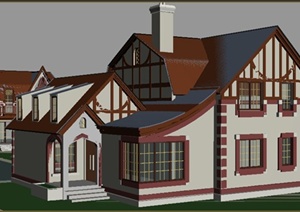 某美式别墅住宅区建筑设计3DMAX模型