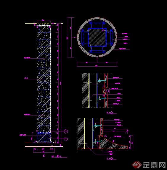 某建筑大理石包柱设计CAD详图(1)