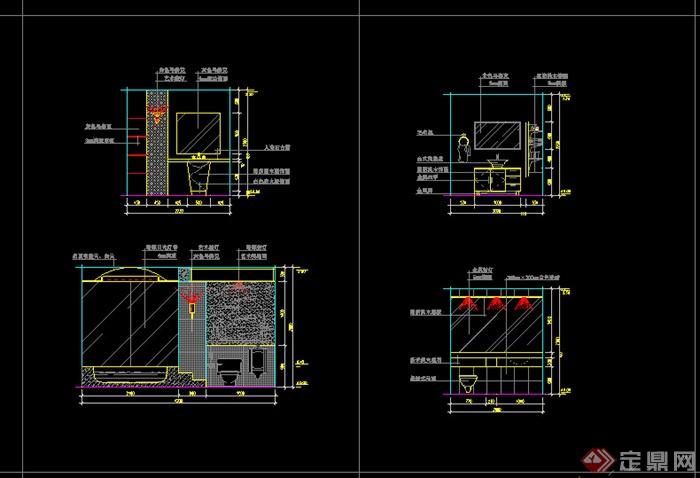 某室内住宅卫生间装饰设计CAD图纸