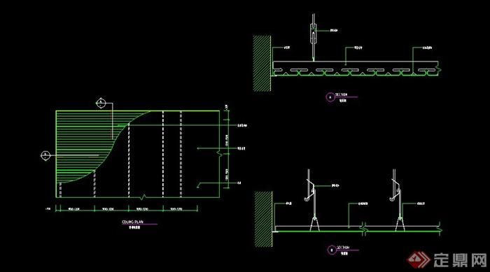 某住宅空间金属扣板吊顶设计CAD图(1)