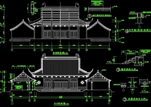 某中式风格财神殿建筑设计全套施工图