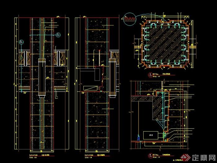某建筑大堂石材柱设计CAD详图(1)