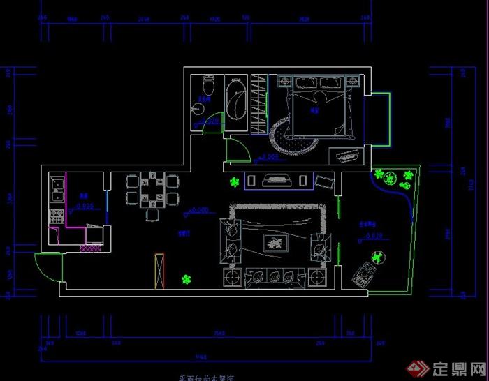某小户型住宅空间装修设计CAD方案图(1)