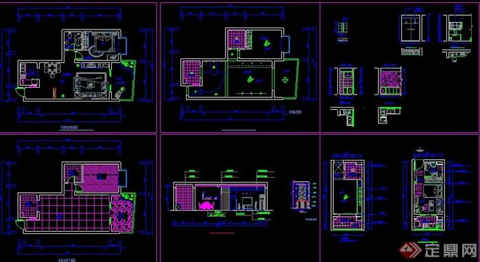 某小户型住宅空间装修设计CAD方案图(2)