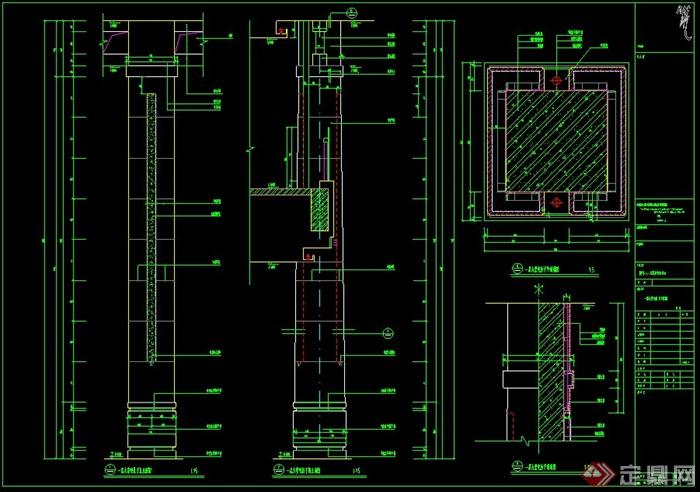 某酒店大堂装饰柱设计CAD施工详图(1)