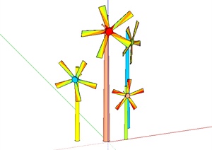 某儿童游乐风车设计SU(草图大师)模型素材