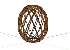 某木质园林小品设计SU(草图大师)模型素材