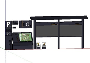 某室外指示牌设计SU(草图大师)模型素材