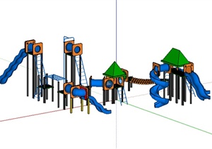 某儿童滑梯游乐设施设计SU(草图大师)模型