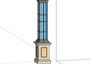 某景观灯柱设计SU(草图大师)模型素材