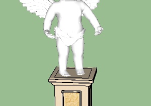 欧式小天使雕塑设计SU(草图大师)模型
